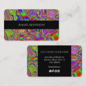 Vloeibare iriscerende regenboogtextuur visitekaartje (Voorkant / Achterkant)