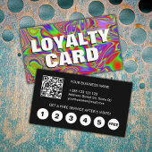 Vloeibare iriserende regenboogtextuur QR-code Klantenkaartje