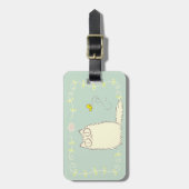 Vloeibare kat en gele vlinder bagagelabel (Voorkant verticaal)