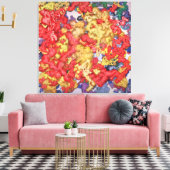 Vloeibare kinetische schilderkunst canvas afdruk (Insitu (Woonkamer))