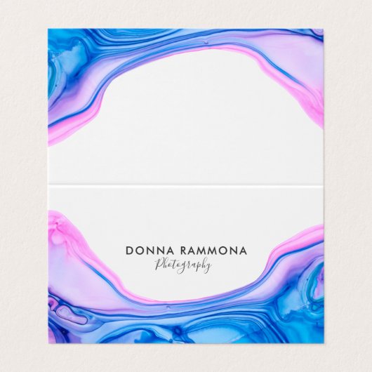 Vloeibare kleur geode inkt visitekaartje (Buitenkant ongevouwen)