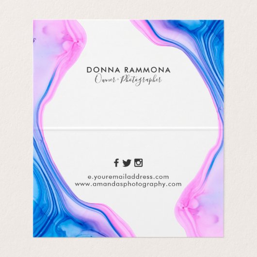 Vloeibare kleur geode inkt visitekaartje (Binnenkant ongevouwen)