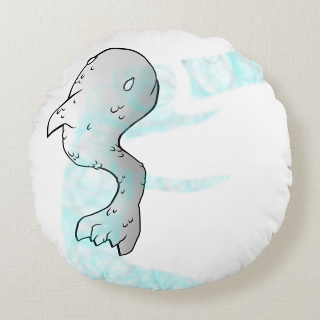 Vloeibare kleuren2 rond kussen (Voorkant)