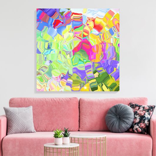 Vloeibare kleurenschilderafdrukken canvas afdruk (Insitu (Woonkamer))