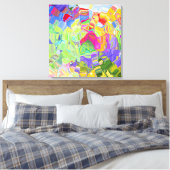 Vloeibare kleurenschilderafdrukken canvas afdruk (Insitu (Slaapkamer))