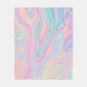 Vloeibare kleurrijke Abstracte regenboog Fleece Deken