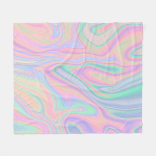 Vloeibare kleurrijke Abstracte regenboog Fleece Deken (Voorkant (Horizontaal))