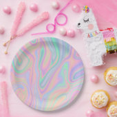 Vloeibare kleurrijke Abstracte regenboog Papieren Bordje (Feest)