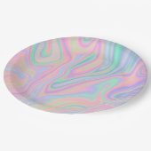 Vloeibare kleurrijke Abstracte regenboog Papieren Bordje (Gekanteld)