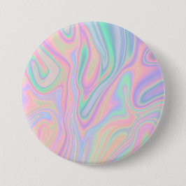 Vloeibare kleurrijke Abstracte regenboog Ronde Button 7,6 Cm