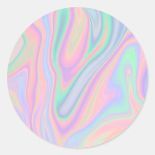 Vloeibare kleurrijke Abstracte regenboog Ronde Sticker