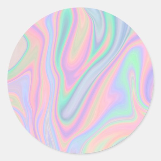 Vloeibare kleurrijke Abstracte regenboog Ronde Sticker (Voorkant)