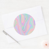 Vloeibare kleurrijke Abstracte regenboog Ronde Sticker (Envelop)