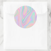 Vloeibare kleurrijke Abstracte regenboog Ronde Sticker (Tas)