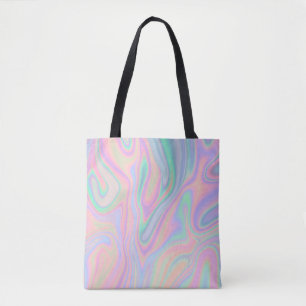 Vloeibare kleurrijke Abstracte regenboog Tote Bag