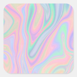 Vloeibare kleurrijke Abstracte regenboog Vierkante Sticker