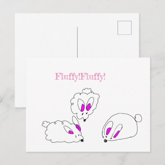 Vloeibare konijnenkaart briefkaart (Voorkant / Achterkant)