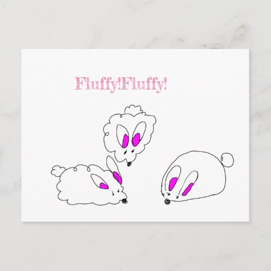 Vloeibare konijnenkaart briefkaart (Voorkant)