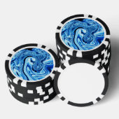 Vloeibare kunst 09,blauw poker chips (Opstapeling)