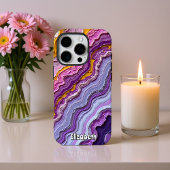 Vloeibare Kunst Amethyst en Goud iPhone Hoesje