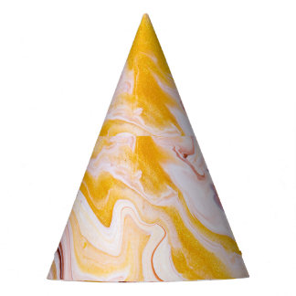 Vloeibare kunst: iriserende abstracte textuur. feesthoedjes