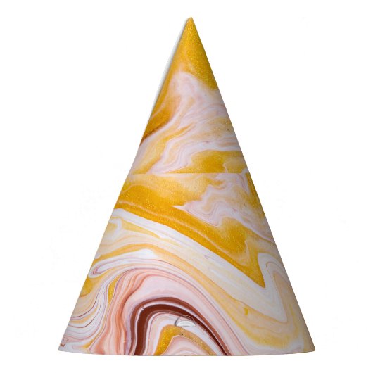 Vloeibare kunst: iriserende abstracte textuur. feesthoedjes (Links)