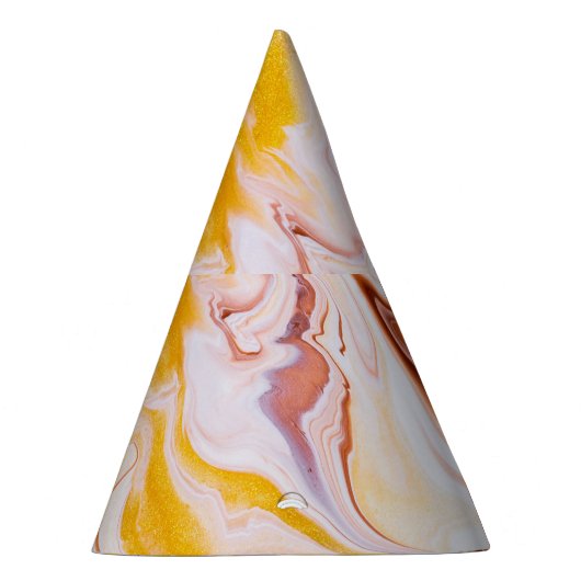 Vloeibare kunst: iriserende abstracte textuur. feesthoedjes (Rechts)