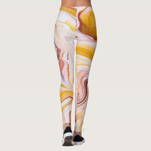 Vloeibare kunst: iriserende abstracte textuur. leggings (Achterkant)