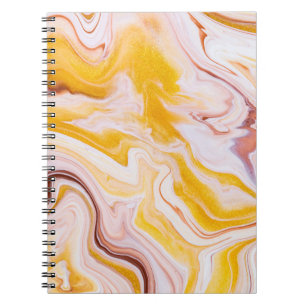Vloeibare kunst: iriserende abstracte textuur. notitieboek