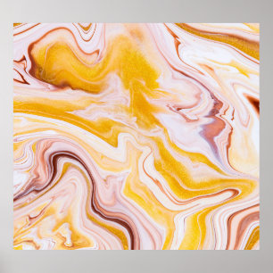 Vloeibare kunst: iriserende abstracte textuur. poster