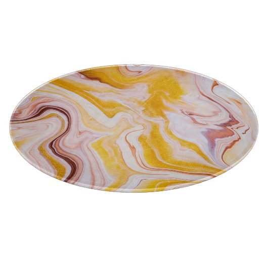 Vloeibare kunst: iriserende abstracte textuur. snijplank (Hoek)