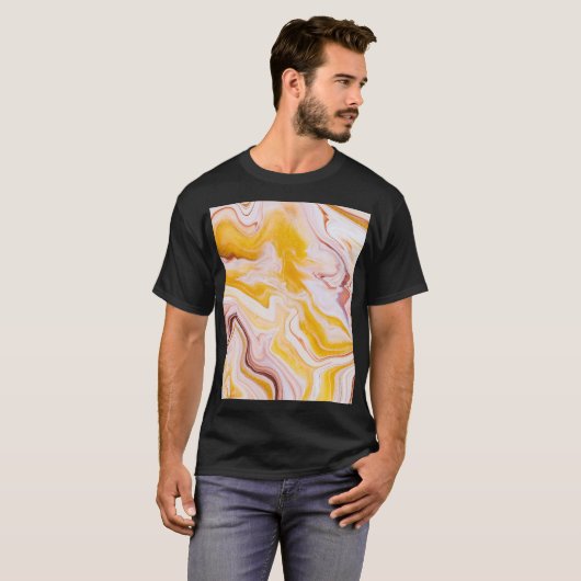 Vloeibare kunst: iriserende abstracte textuur. t-shirt (Voorkant volledig)