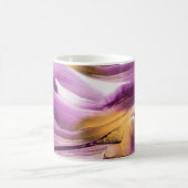 Vloeibare kunst, lila gouden gemarmerde textuur. koffiemok (Center)