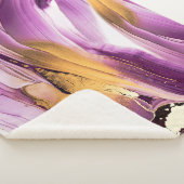 Vloeibare kunst, lila gouden gemarmerde textuur. sherpa deken (3/4)