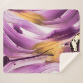 Vloeibare kunst, lila gouden gemarmerde textuur. sherpa deken (Voorkant (horizontaal))