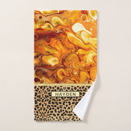 Vloeibare kunstkleuren — Aangepaste luipaard afdru Bad Handdoek (Handdoek)
