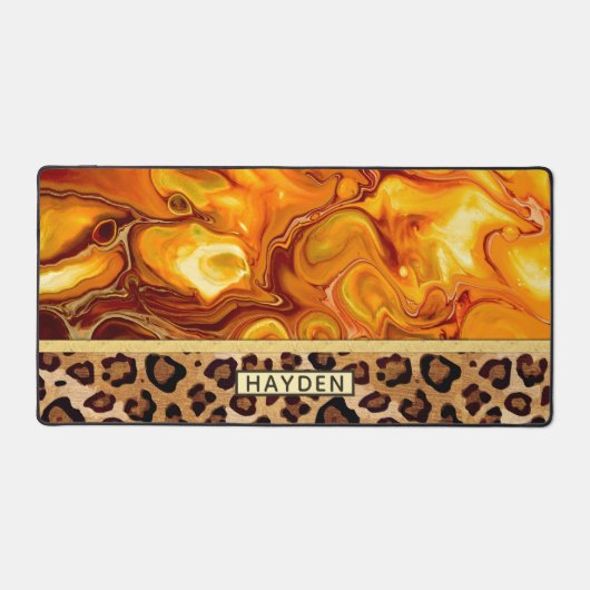 Vloeibare kunstkleuren — Aangepaste luipaard afdru Bureaumat (Voorkant)