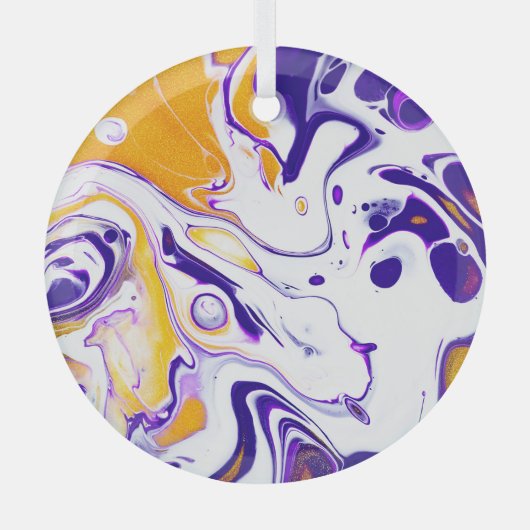 Vloeibare kunsttextuur: wervelende verf. glas ornament (Voorkant)