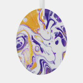 Vloeibare kunsttextuur: wervelende verf. glas ornament (Voorkant Rechts)