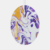 Vloeibare kunsttextuur: wervelende verf. glas ornament (Voorkant links)