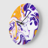 Vloeibare kunsttextuur: wervelende verf. grote klok (Hoek)