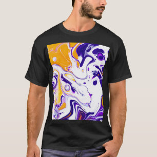 Vloeibare kunsttextuur: wervelende verf. t-shirt