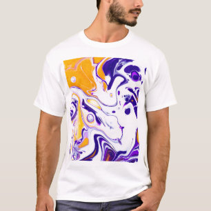 Vloeibare kunsttextuur: wervelende verf. t-shirt