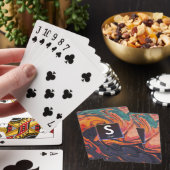Vloeibare legernaam Monogram speelkaartjes Pokerkaarten (Insitu)