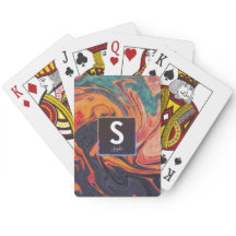 Vloeibare legernaam Monogram speelkaartjes