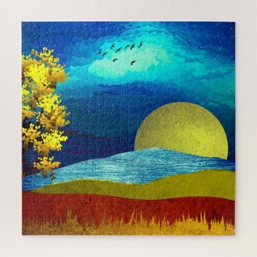 Vloeibare lucht landschap legpuzzel (Verticaal)