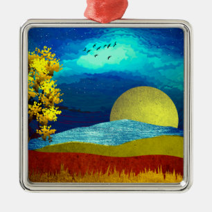 Vloeibare lucht landschap metalen ornament
