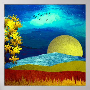 Vloeibare lucht landschap poster