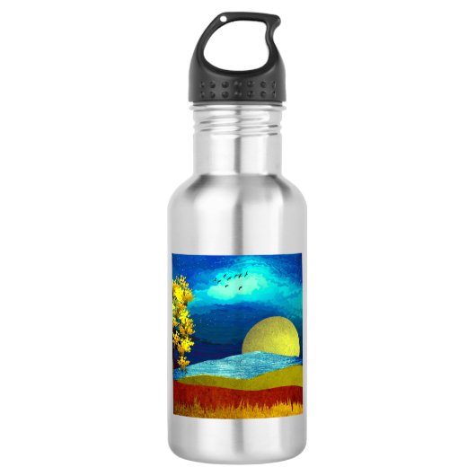 Vloeibare lucht landschap waterfles (Voorkant)