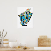 vloeibare lunch | Cyber Deco Abstract Design Poster (Keuken)